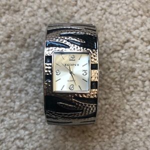 Elgin zebra print bangle watch
